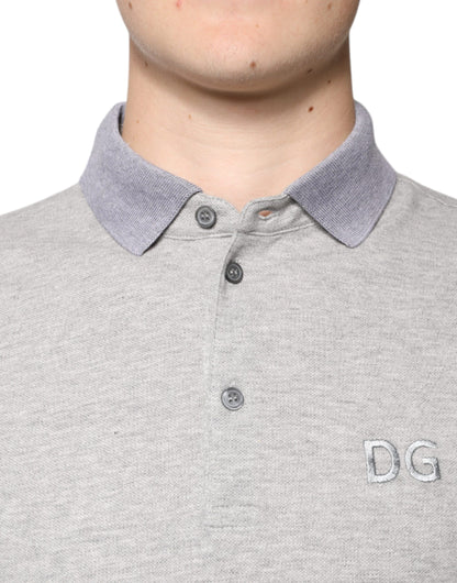 Dolce &amp; Gabbana Gray Collared Short Sleeves Men Polo T-shirt
