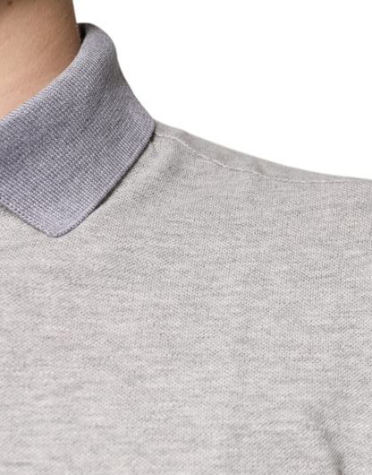 Dolce &amp; Gabbana Gray Collared Short Sleeves Men Polo T-shirt