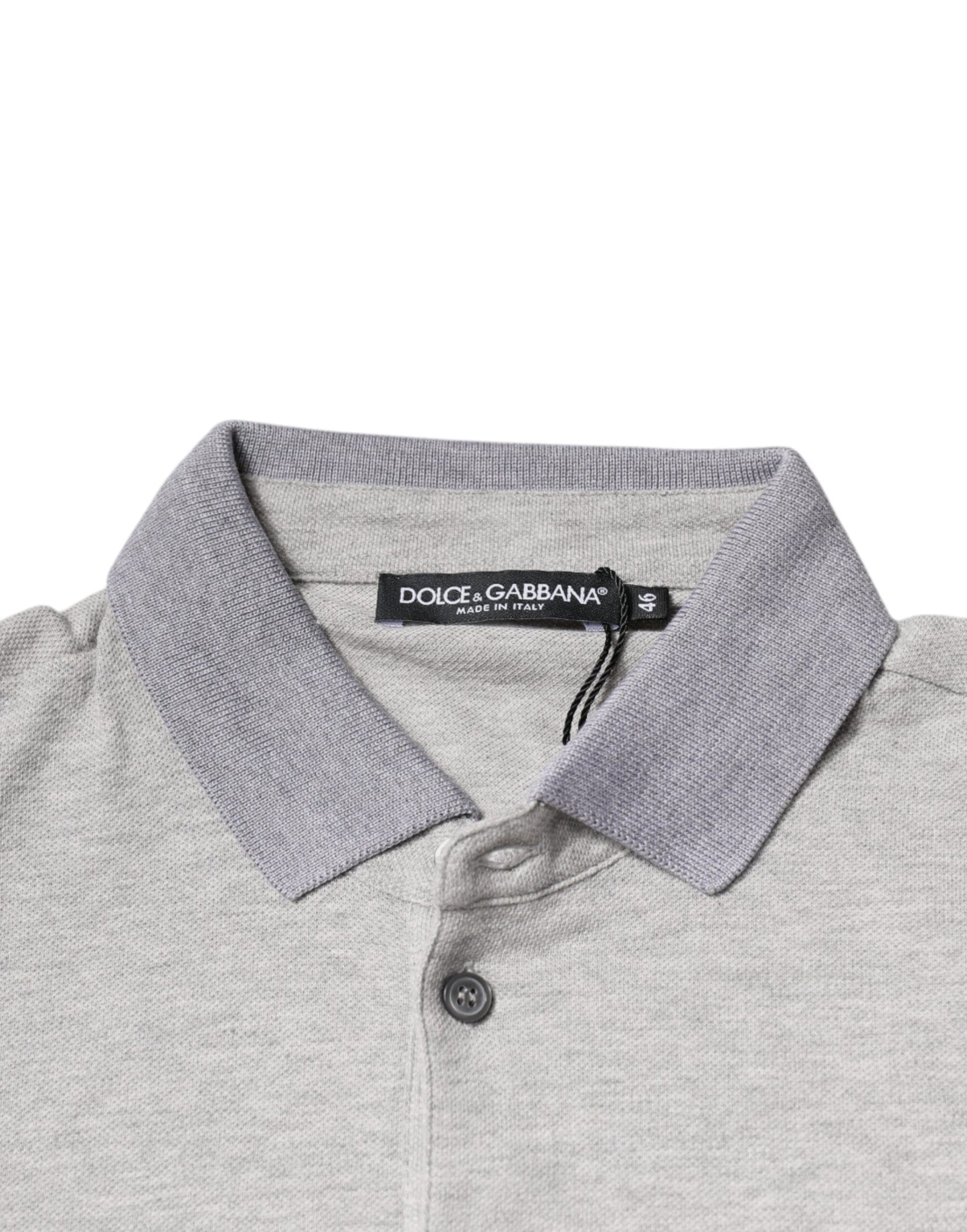 Dolce &amp; Gabbana Gray Collared Short Sleeves Men Polo T-shirt