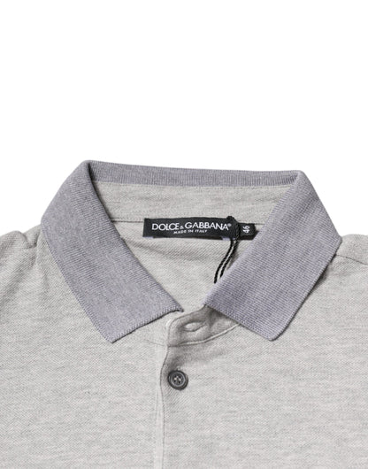 Dolce &amp; Gabbana Gray Collared Short Sleeves Men Polo T-shirt