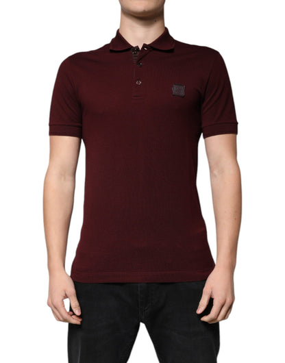 Dolce &amp; Gabbana Maroon Collared Short Sleeves Polo T-shirt