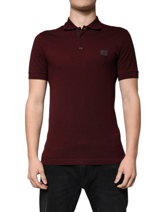 Dolce &amp; Gabbana Maroon Collared Short Sleeves Polo T-shirt