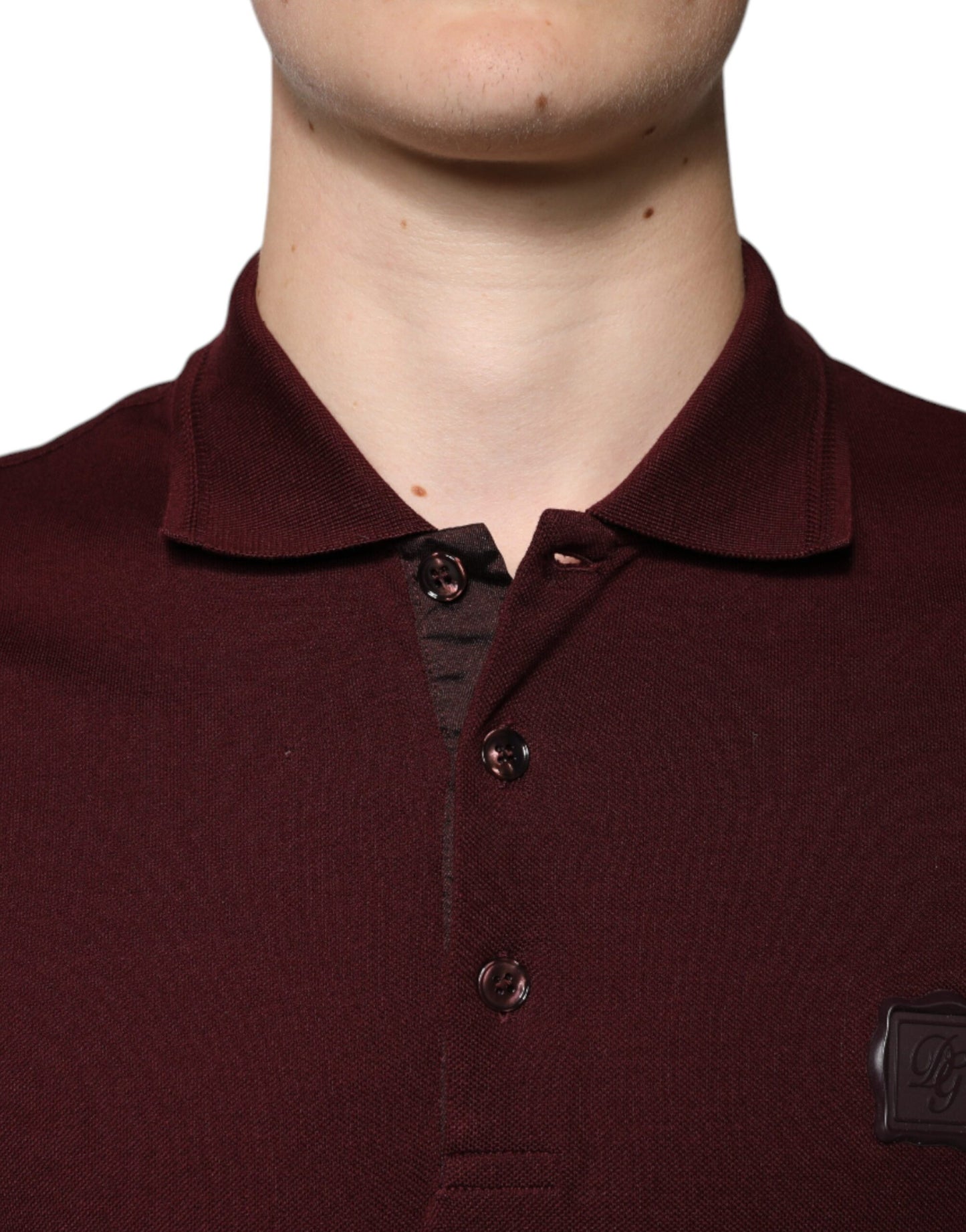 Dolce &amp; Gabbana Maroon Collared Short Sleeves Polo T-shirt