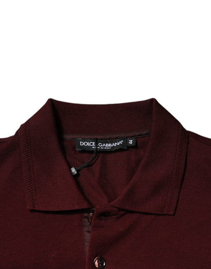 Dolce &amp; Gabbana Maroon Collared Short Sleeves Polo T-shirt