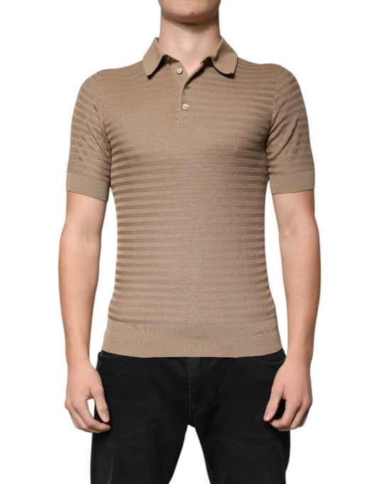 Dolce &amp; Gabbana Brown Collared Short Sleeves Polo T-shirt