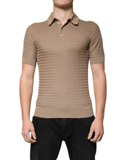 Dolce &amp; Gabbana Brown Collared Short Sleeves Polo T-shirt