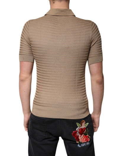 Dolce &amp; Gabbana Brown Collared Short Sleeves Polo T-shirt