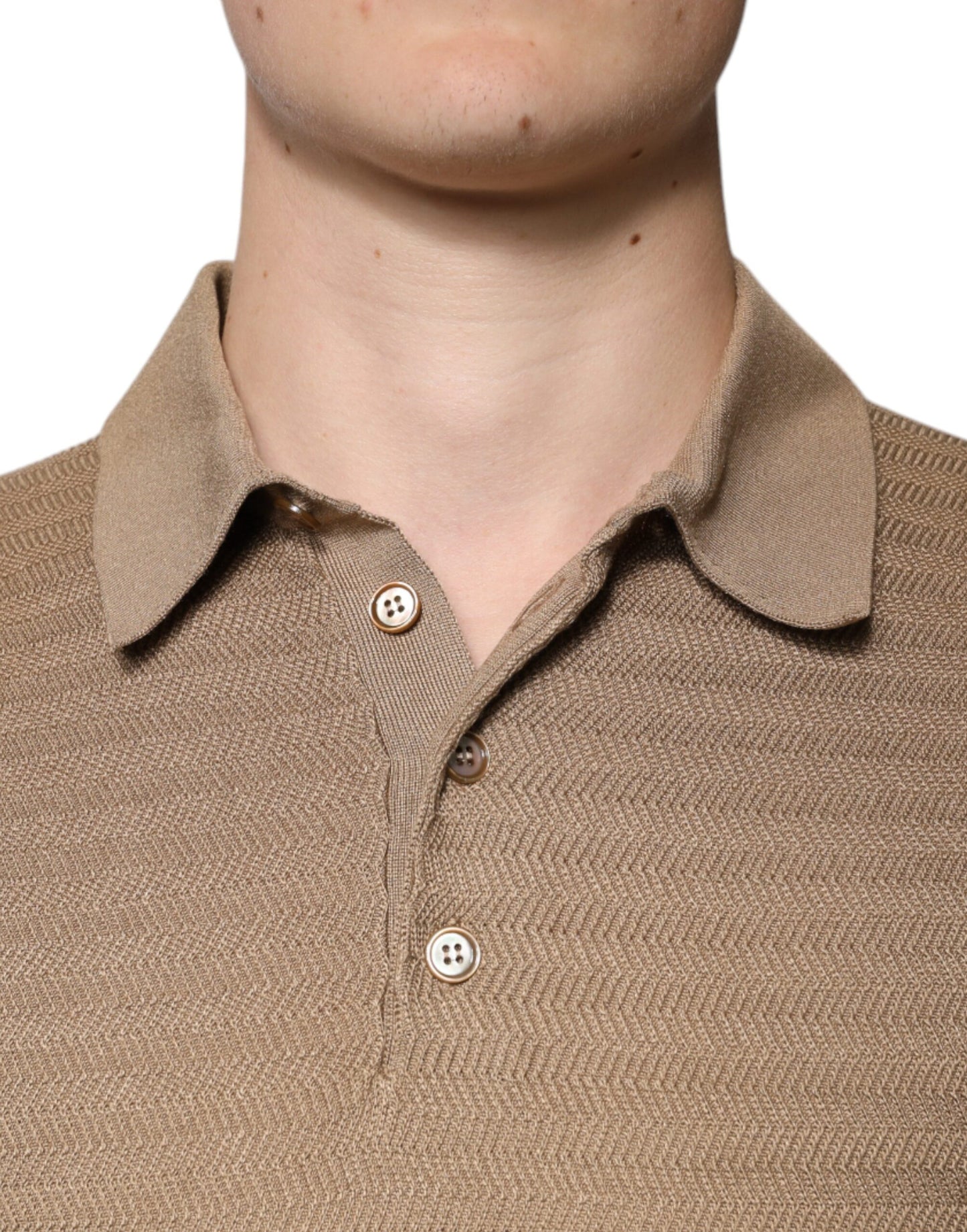 Dolce &amp; Gabbana Brown Collared Short Sleeves Polo T-shirt