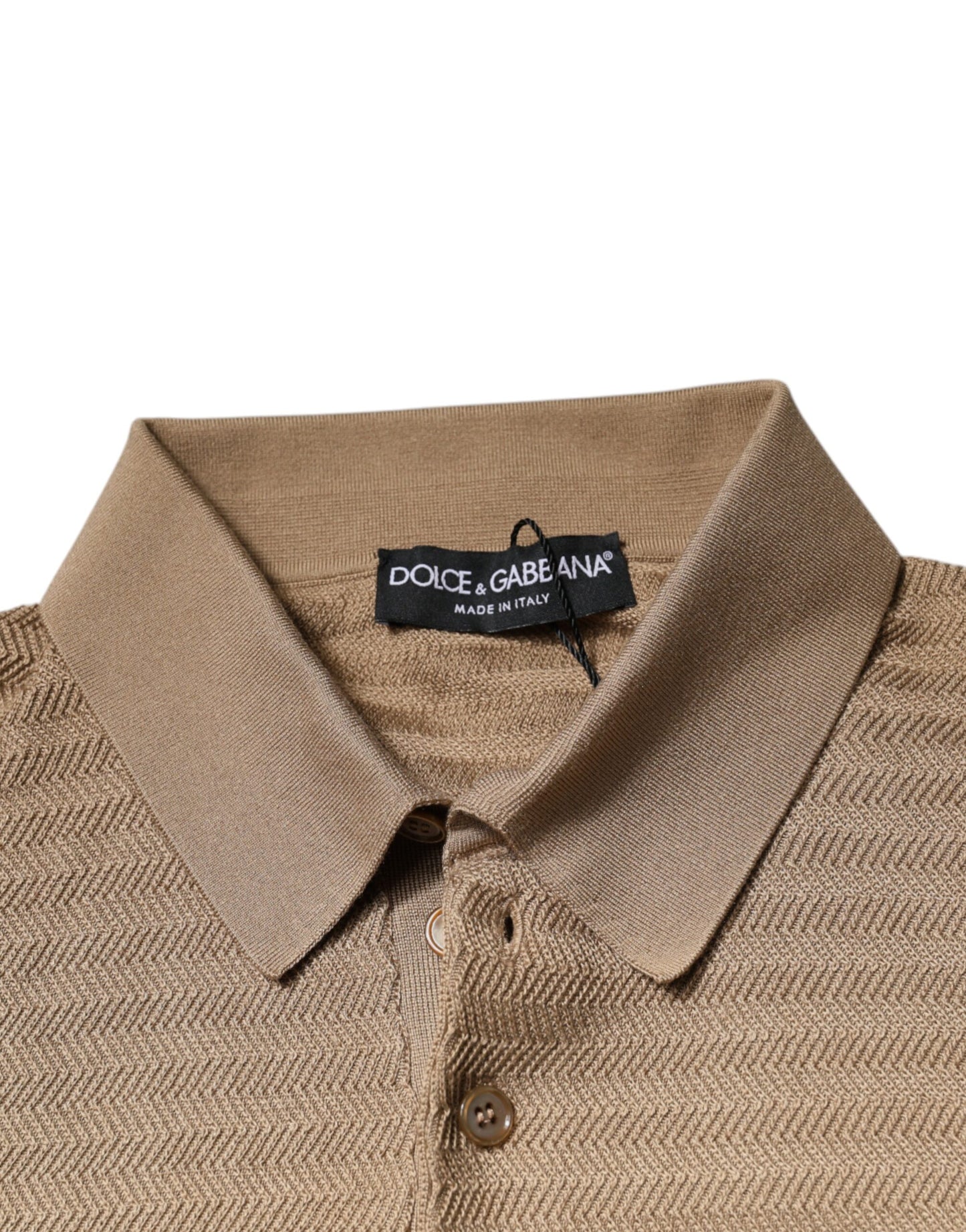 Dolce &amp; Gabbana Brown Collared Short Sleeves Polo T-shirt