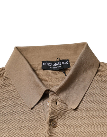 Dolce &amp; Gabbana Brown Collared Short Sleeves Polo T-shirt