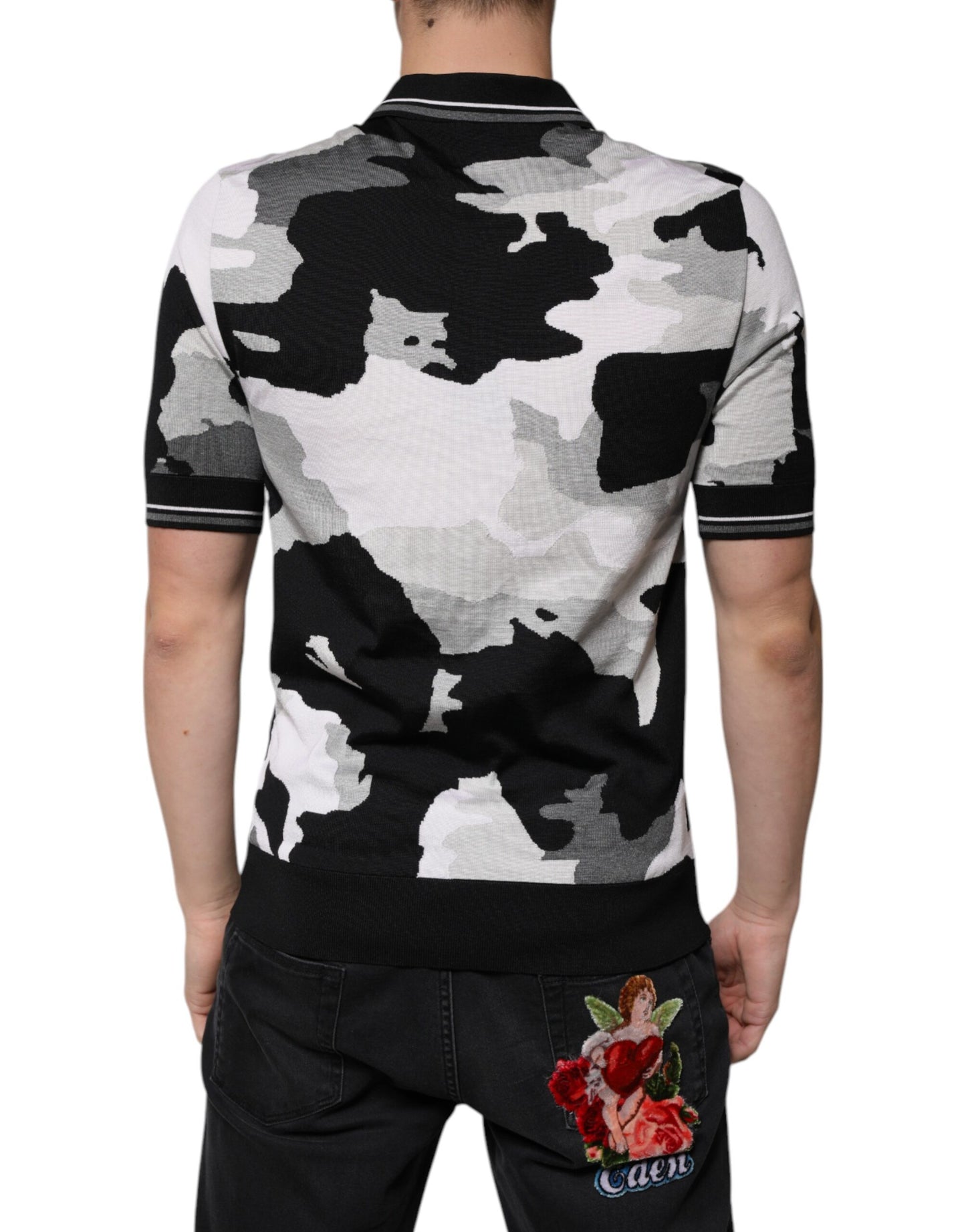 Dolce &amp; Gabbana Multicolor Camouflage Collared Polo T-shirt