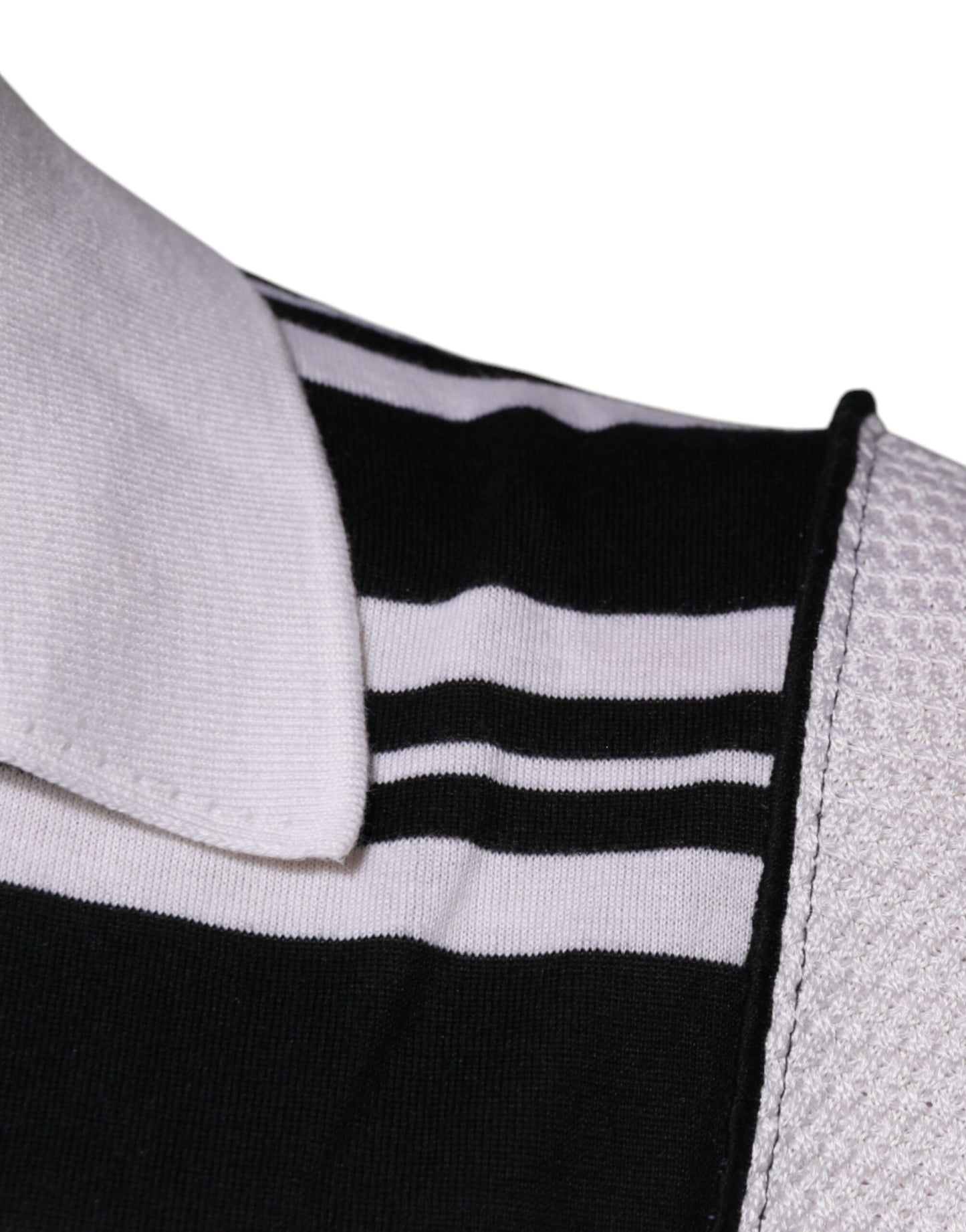 Dolce &amp; Gabbana Black White Stripes Collared Polo T-shirt