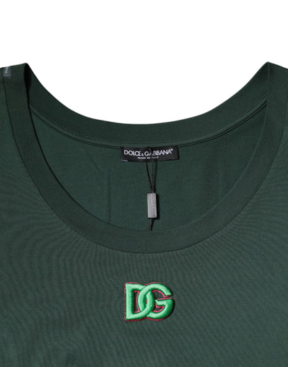 Dolce &amp; Gabbana Grünes DG-ärmelloses Tank-T-Shirt mit Rundhalsausschnitt
