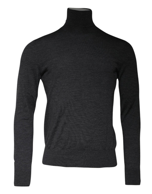 Dolce &amp; Gabbana Gray Wool Knit Turtleneck Pullover Sweater