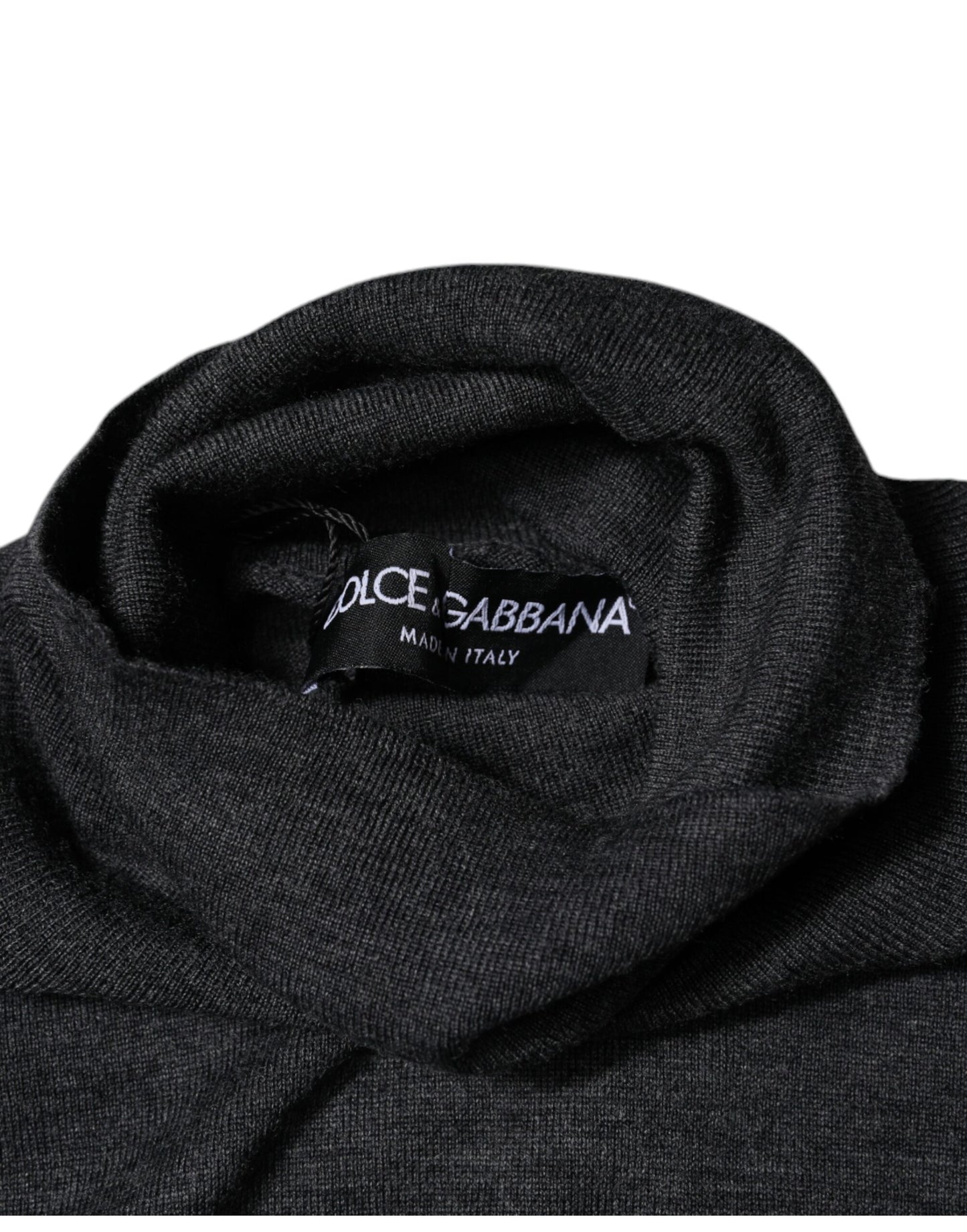 Dolce &amp; Gabbana Gray Wool Knit Turtleneck Pullover Sweater