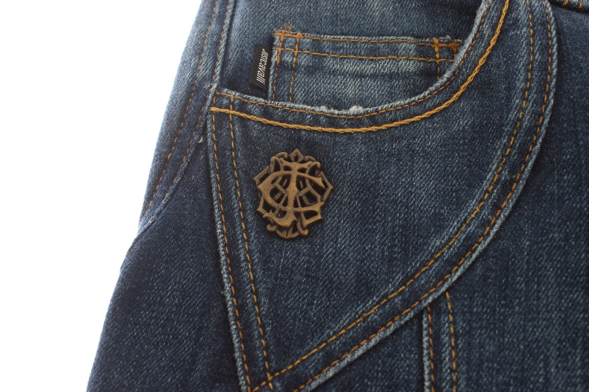 Cavalli – Blaue Stretch-Jeans aus Baumwolle mit niedriger Taille
