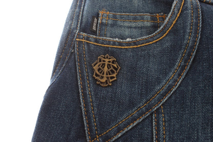 Cavalli – Blaue Stretch-Jeans aus Baumwolle mit niedriger Taille
