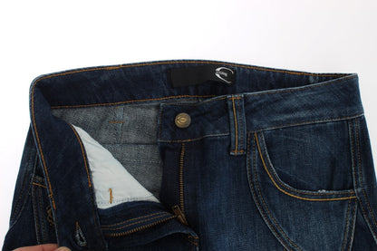 Cavalli – Blaue Stretch-Jeans aus Baumwolle mit niedriger Taille