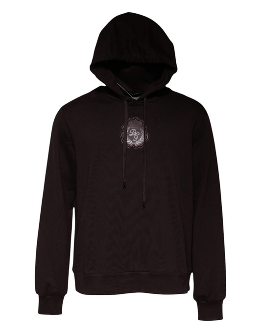 Dolce &amp; Gabbana Brown Cotton Hooded Men Sweatshirt Sweater