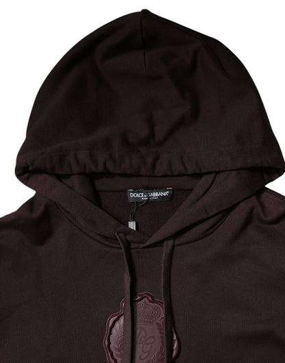 Dolce &amp; Gabbana Brown Cotton Hooded Men Sweatshirt Sweater