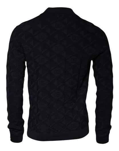 Dolce &amp; Gabbana Herren-Strickjacke mit Rundhalsausschnitt, Schwarz