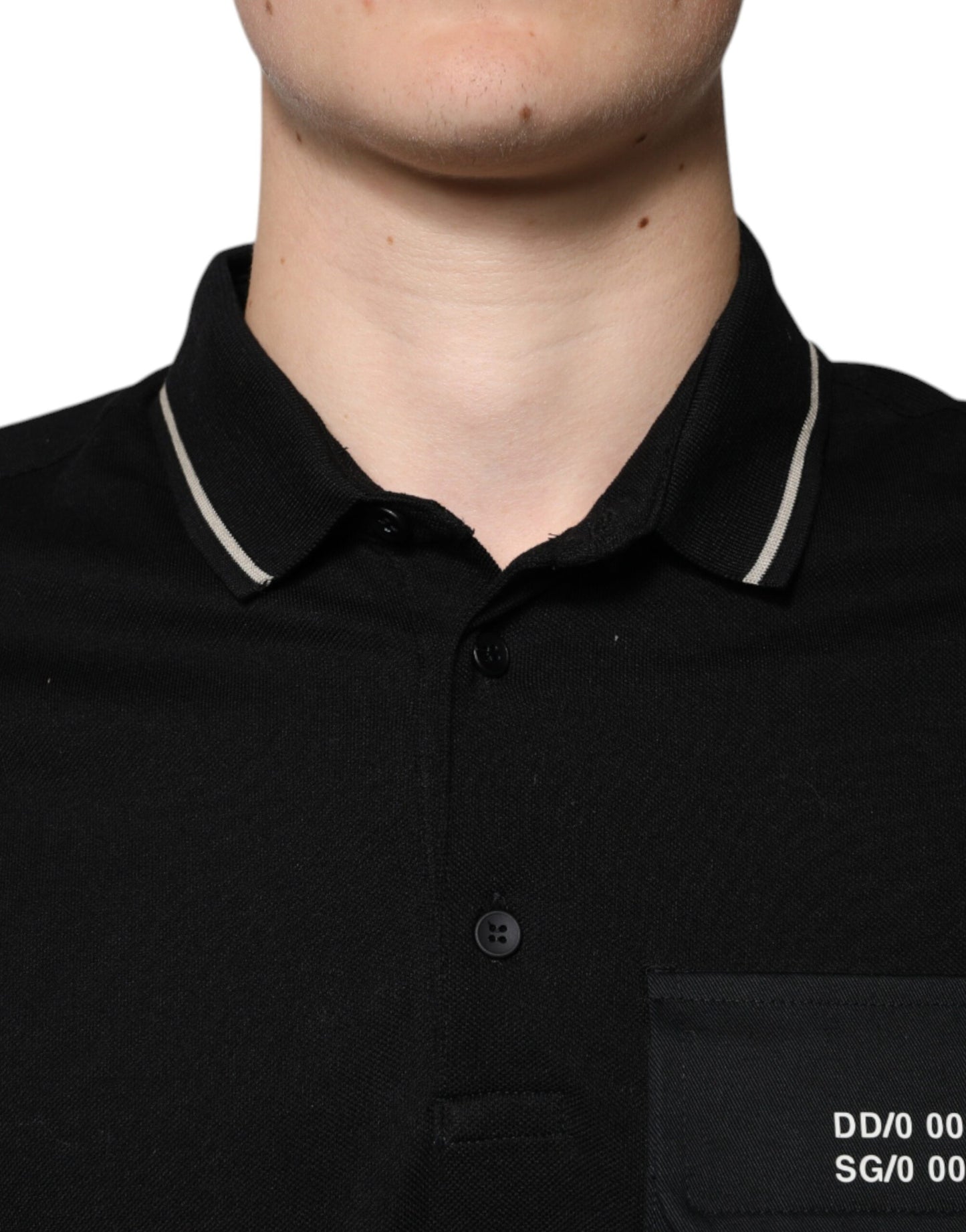 Dolce &amp; Gabbana Black White Cotton Short Sleeves Polo T-shirt