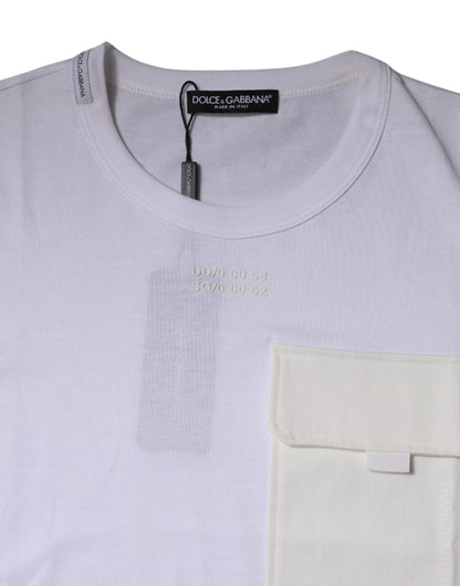 Dolce &amp; Gabbana – Weißes T-Shirt aus Baumwolle mit Rundhalsausschnitt und kurzen Ärmeln