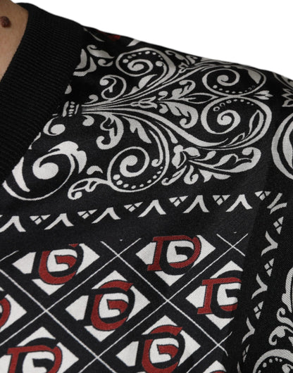 Dolce &amp; Gabbana Black Logo Wool V-neck Pullover Sweater