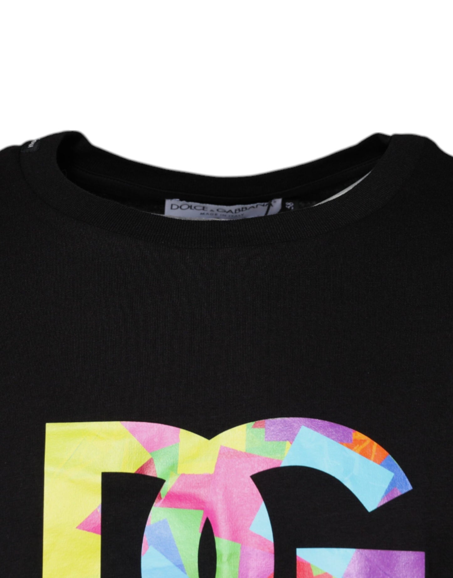 Dolce &amp; Gabbana – Schwarzes Baumwoll-T-Shirt mit Rundhalsausschnitt und Logo-Print