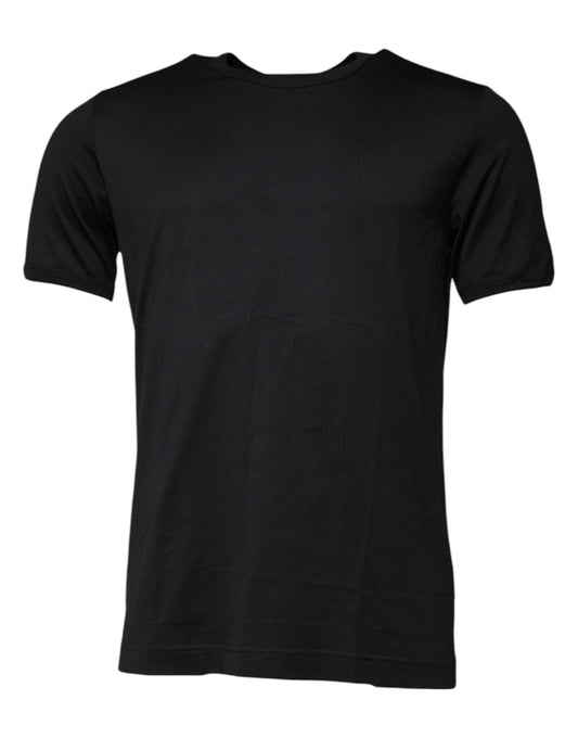 Dolce &amp; Gabbana – T-Shirt mit Rundhalsausschnitt und kurzen Ärmeln in Blau mit Krone