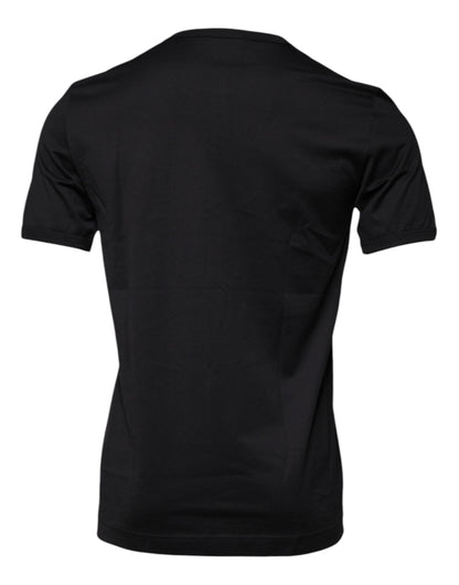 Dolce &amp; Gabbana – T-Shirt mit Rundhalsausschnitt und kurzen Ärmeln in Blau mit Krone