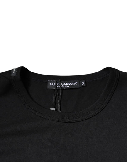 Dolce &amp; Gabbana – T-Shirt mit Rundhalsausschnitt und kurzen Ärmeln in Blau mit Krone