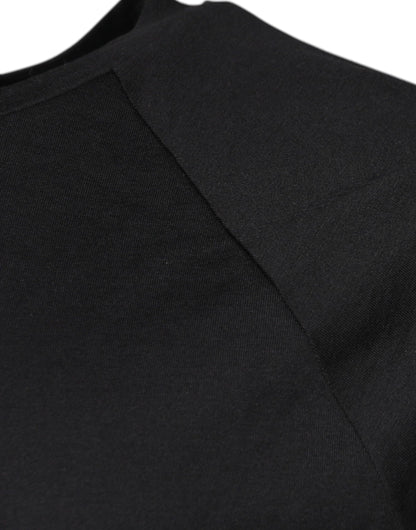Dolce &amp; Gabbana – Schwarzes Baumwoll-T-Shirt mit Rundhalsausschnitt und Logo-Print