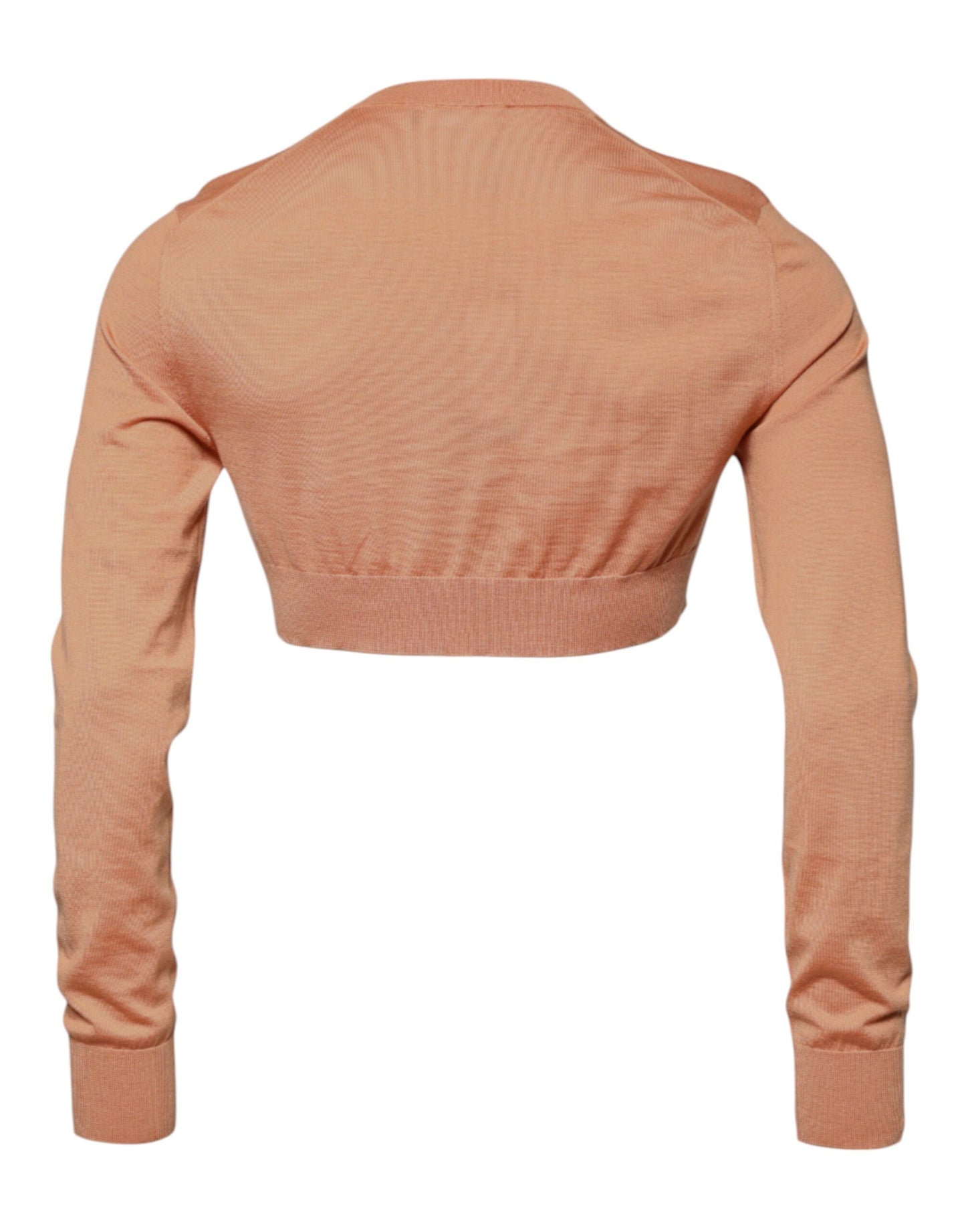 Dolce &amp; Gabbana Beige Wool Crewneck Pullover Cropped Sweater