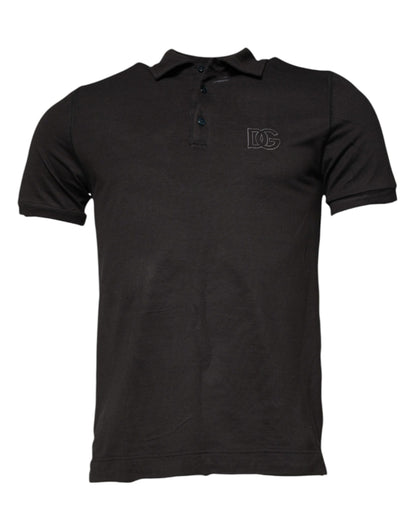 Dolce &amp; Gabbana Dark Gray Collared Short Sleeves Polo T-shirt
