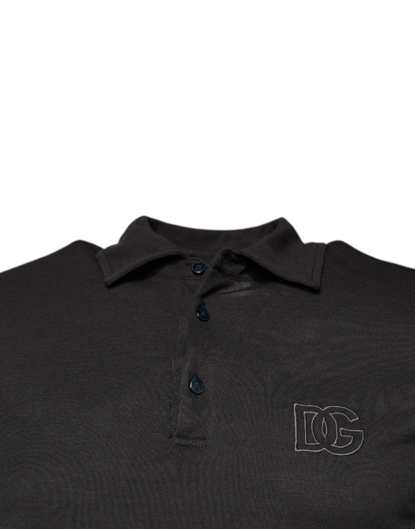 Dolce &amp; Gabbana Dark Gray Collared Short Sleeves Polo T-shirt
