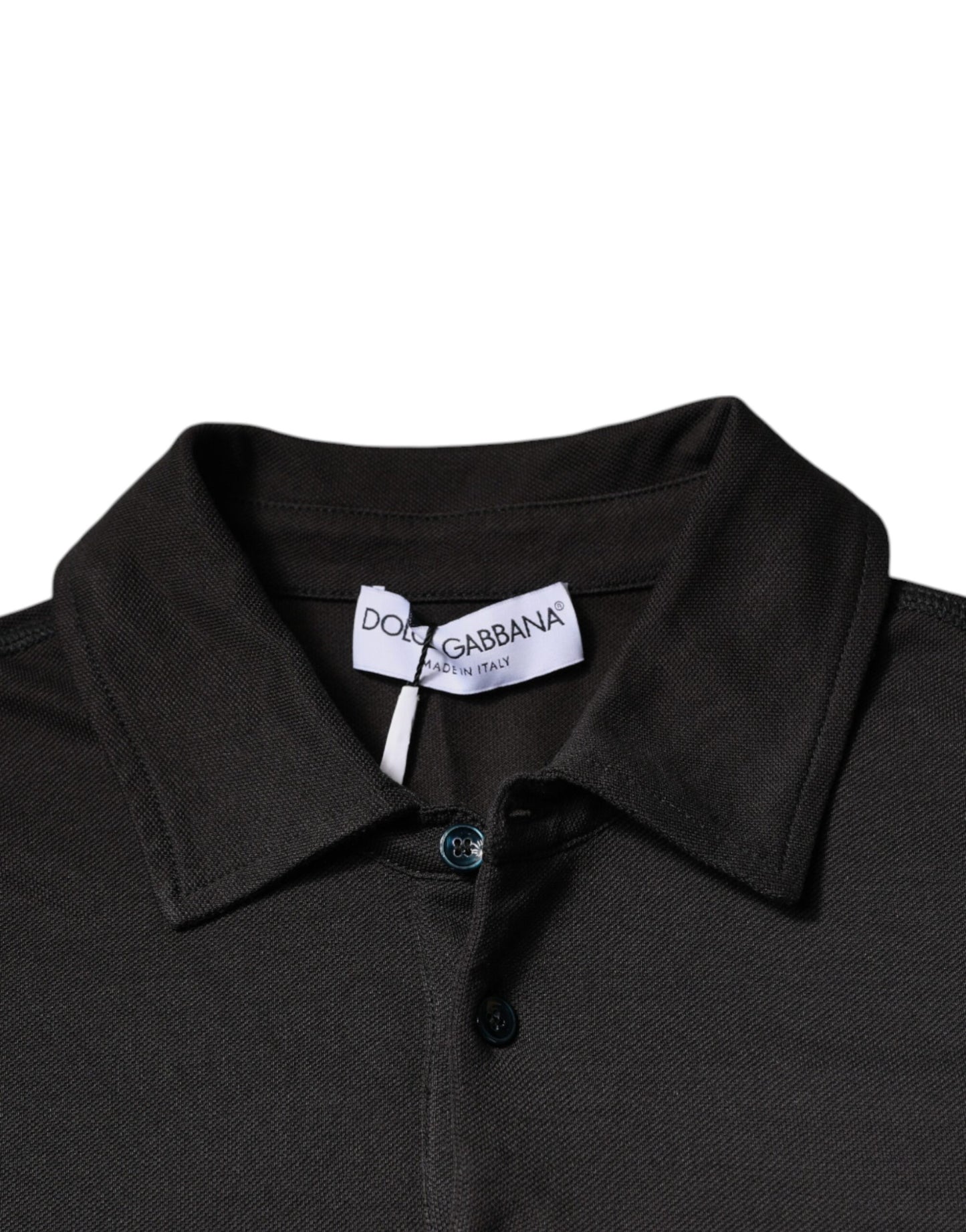 Dolce &amp; Gabbana Dark Gray Collared Short Sleeves Polo T-shirt