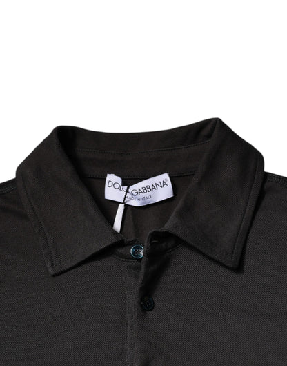 Dolce &amp; Gabbana Dark Gray Collared Short Sleeves Polo T-shirt