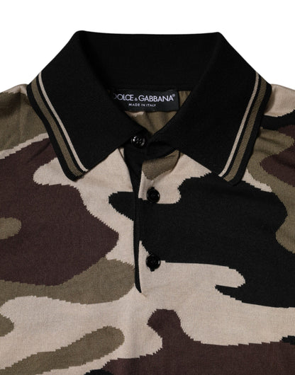 Dolce &amp; Gabbana Multicolor Camouflage Collared Polo T-shirt