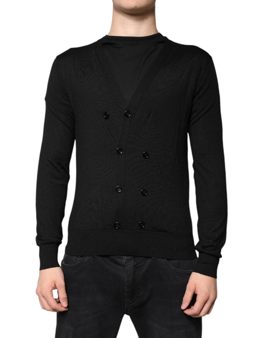 Dolce &amp; Gabbana Black Cashmere Button Down Cardigan Sweater