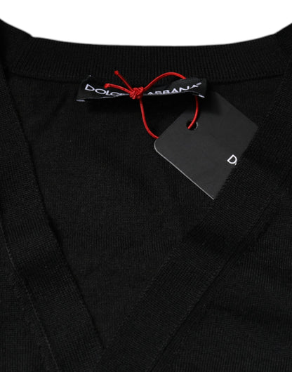 Dolce &amp; Gabbana Black Cashmere Button Down Cardigan Sweater