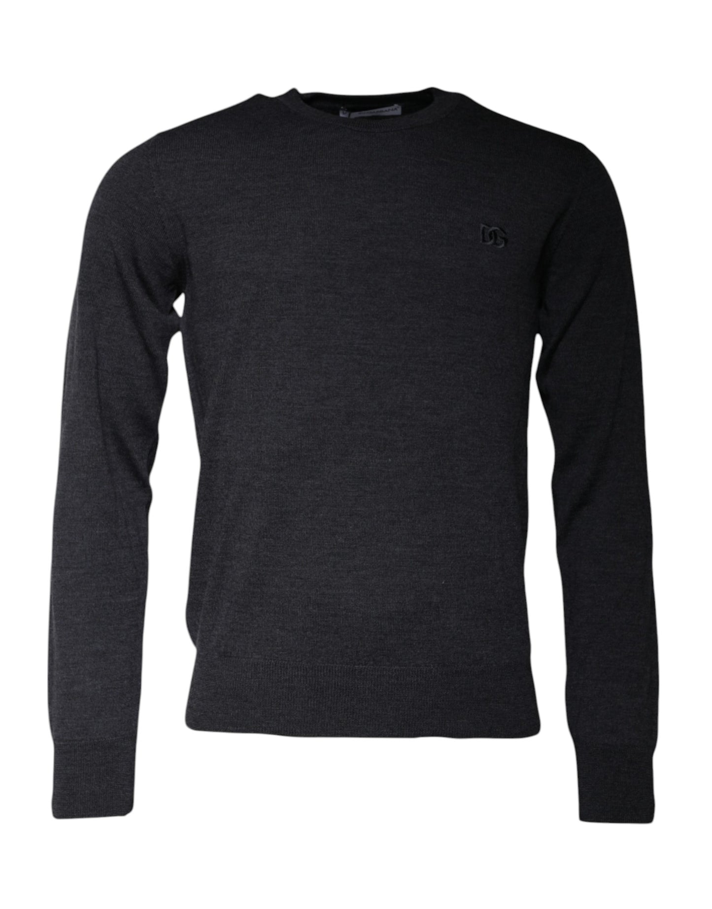 Dolce &amp; Gabbana Dark Gray DG Logo Crew Neck Pullover Sweater