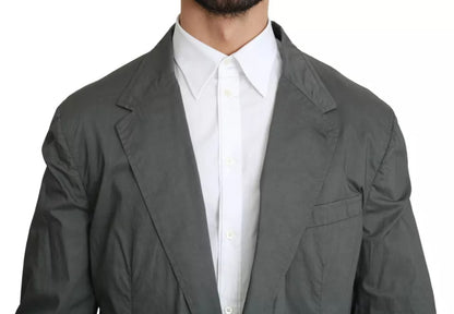 Dolce &amp; Gabbana – Einreihiger formeller Blazer aus grauer Baumwolle