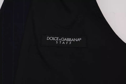 Dolce &amp; Gabbana Blaue Weste Wollstretch STAFF Cardigan