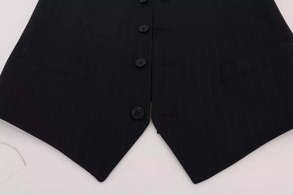 Dolce &amp; Gabbana Blaue Weste Wollstretch STAFF Cardigan