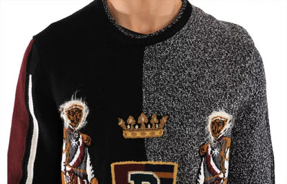 Dolce &amp; Gabbana Multicolor KING Knight Monkey Knitted Cashmere Wool Sweater