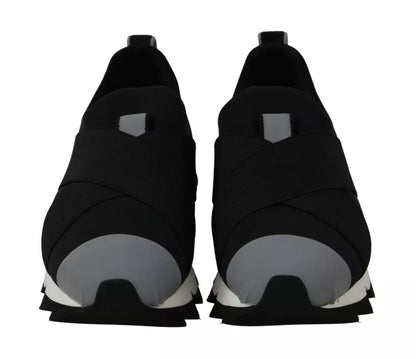 Dolce &amp; Gabbana – Schwarze Hai-Sneaker aus Neopren mit Stretch
