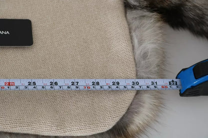 Dolce &amp; Gabbana Brauner Fuchsschwanz-Pelzschal, Halstuch, Kragenschal