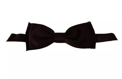Dolce &amp; Gabbana Bordeaux Red Silk Solid Classic Bowtie