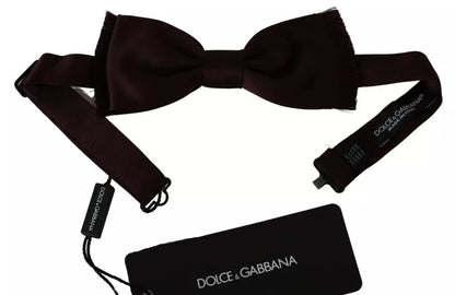 Dolce &amp; Gabbana Bordeaux Red Silk Solid Classic Bowtie